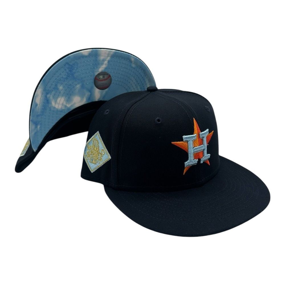 New‎ Era 59Fifty Houston Astros Hat Cap 7 1/4 Navy Cloud Under 2017 World Series